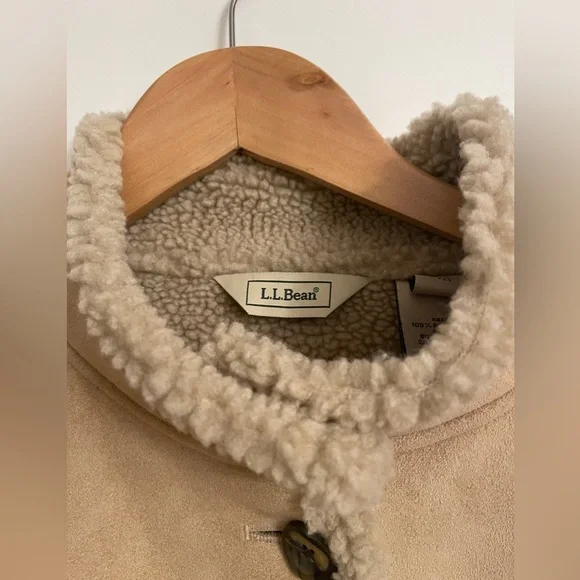 L.L. Bean Suede Sherling Coat - Size XL - Picture 2 of 7